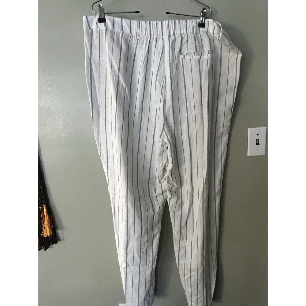 Old Navy Womens Plus Wide Leg Linen Blend Pants XXL Tall New